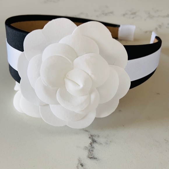 White Camellia Handcrafted Headband - Picture 2 of 7